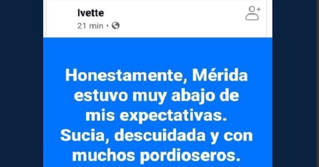 "Chilanga" asegura que Mérida está sucia y llena de pordioseros