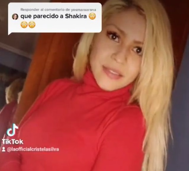 Encuentran en TikTok a mujer idéntica a Shakira
