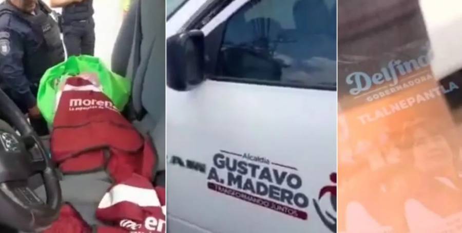 (VÍDEO) Detienen a 3 funcionarios en Tlalnepantla por repartir propaganda de Delfina Gómez