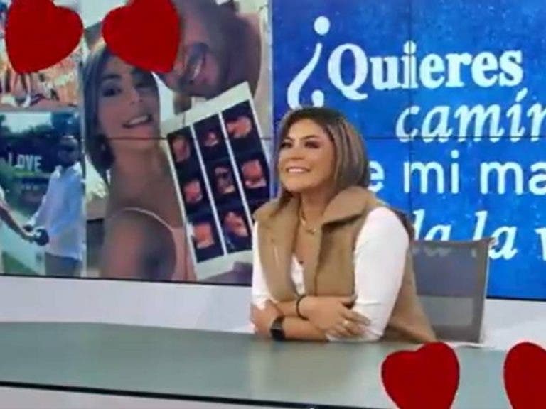 Le piden matrimonio a conductora de noticias en vivo