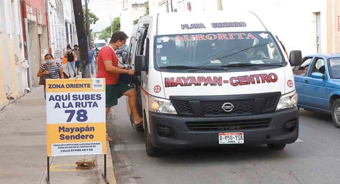 Operativo para evitar aglomeraciones en paraderos de Mérida