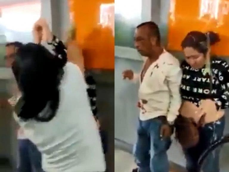 (Vídeo) Linchan a pareja de ladrones y demás les tiran pegamento en el cabello