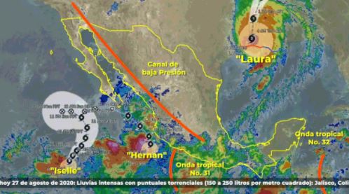 México rodeado por tormentas tropicales