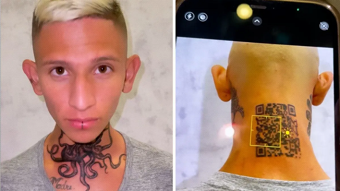 "Influencer" se tatúa código QR para abrir su Instagram y ¡no funciona!