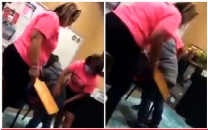 (VIDEO) Captan a directora de escuela dando de tablazos a pequeña alumna