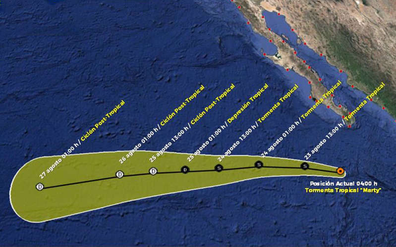 ‘Grace’ se convirtió en la tormenta tropical ‘Marty’, reporta Conagua