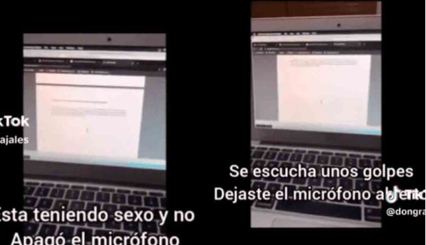 Estudiante deja prendido el micro en clase virtual y la cachan en momento íntimo