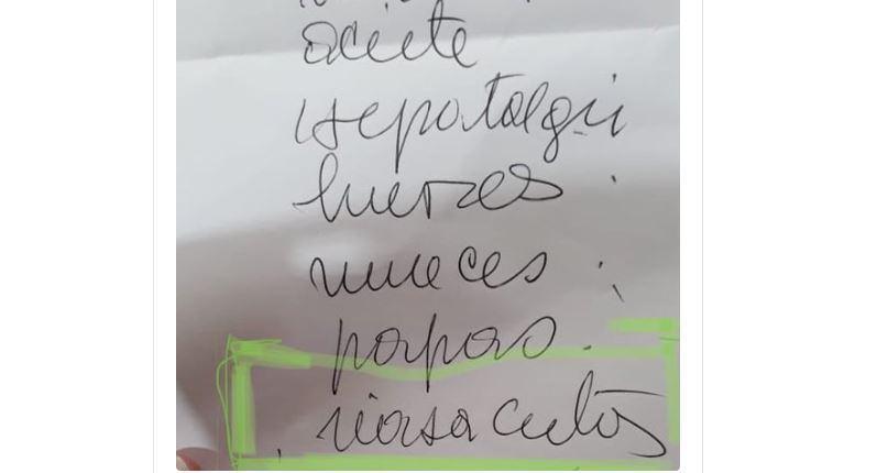 Reto: Mujer escribe lista de compras con una palabra que nadie puede descifrar