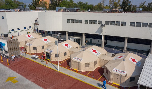 Instala Cruz Roja Hospital de Campo para atender a pacientes Críticos por Covid19
