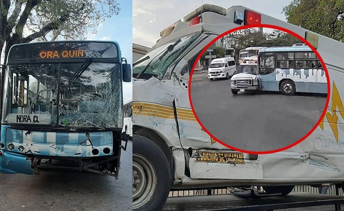 (VIDEO) Chocan ambulancia y camión que no respetó la preferencia