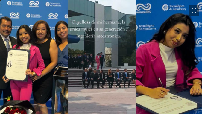 Se viraliza por ser la única mujer en graduarse de Ingeniería Mecatrónica