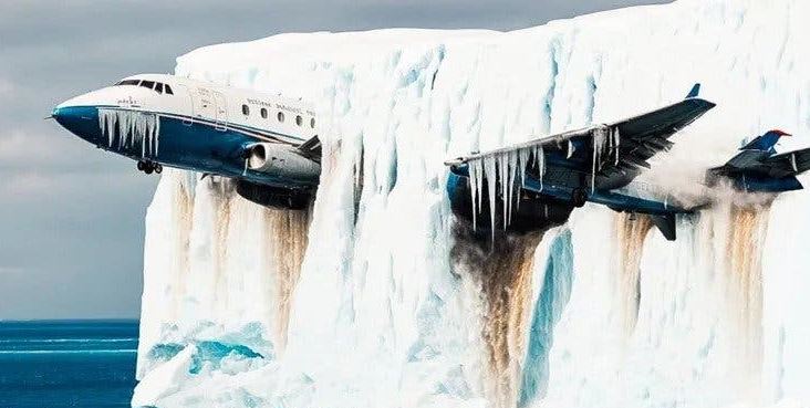 Hallan aviòn  perdido hace mucho en un iceberg