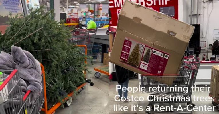 (VÍDEO) ¡Cómo si fueran de renta! Clientes de Costco regresaron arbolitos