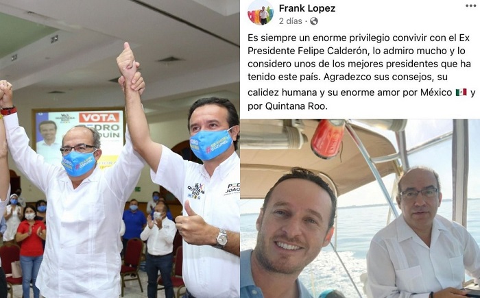 Felipe Calderón recorrió Q. Roo y Yucatán antes de dar positivo a covid-19