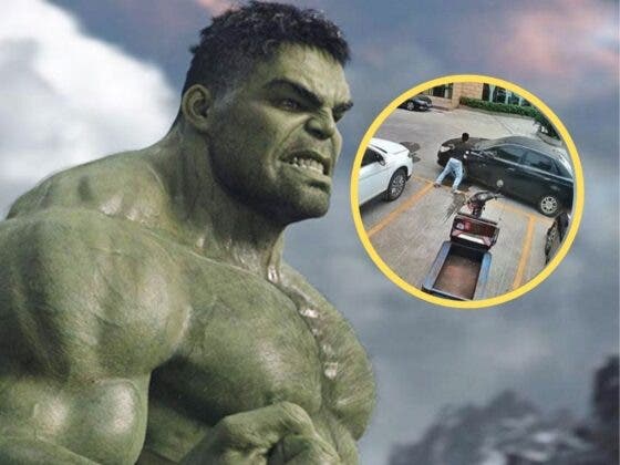 VIDEO: Hombre carga un auto y lo apodan el ‘Hulk chino’