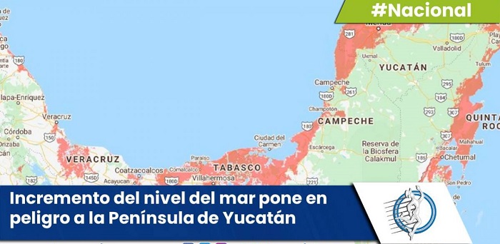 Aumenta el nivel del mar y pone en peligro a la Península de Yucatán