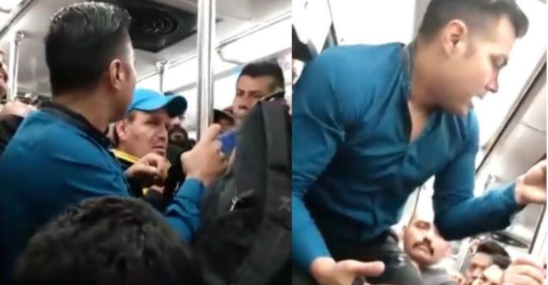 (VIDEO) CDMX: Arman trifulca en vagón del Metro por supuesto robo