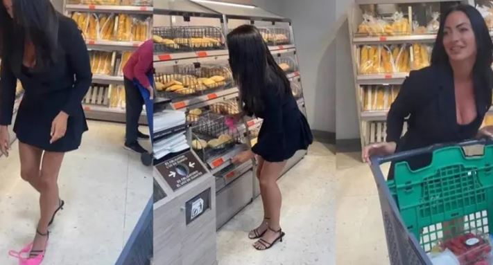 (VÍDEO)  Influencer dejaba 'chones' usados en supermercados