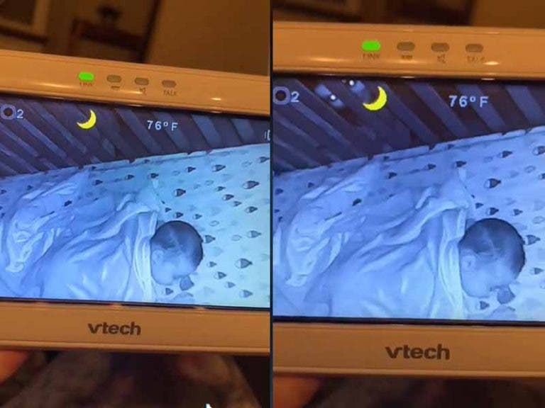 Mujer descubre a un supuesto "fantasma" espiando a su bebé en la cuna