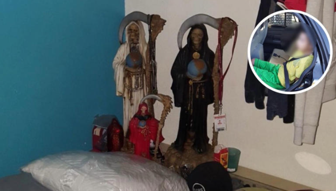 Detienen a niño sicario en Texas, le encontraron un altar a la Santa Muerte y armas