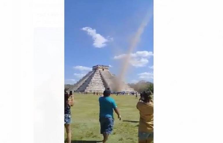 Kukulkán está enojado: dicen tras formarse polvareda en Chichén Itzá
