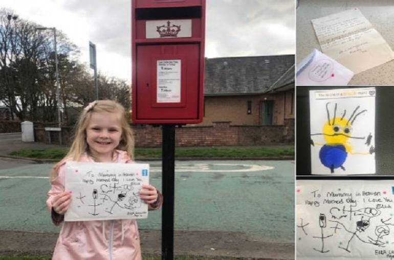 Niña de 4 años envía carta a su mamá en el cielo en Reino Unido... y recibe respuesta