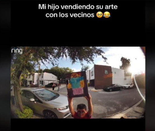 Niño vende sus dibujos a sus vecinos y se vuelve viral en redes sociales