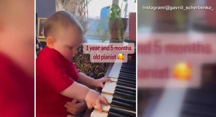 Bebé ruso de 17 meses toca el piano y sorprende con su talento