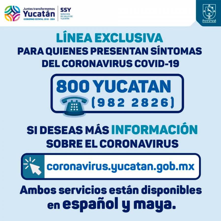 Crean en Yucatán línea exclusiva para reportar personas con síntomas de Covid-19