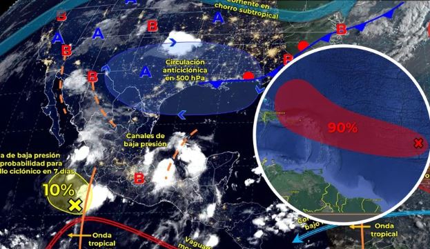 Conagua alerta de zona de baja presión que podría volverse un ciclón