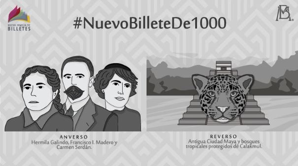 Nuevo billete de $1,000 que circulará en México a fines de año