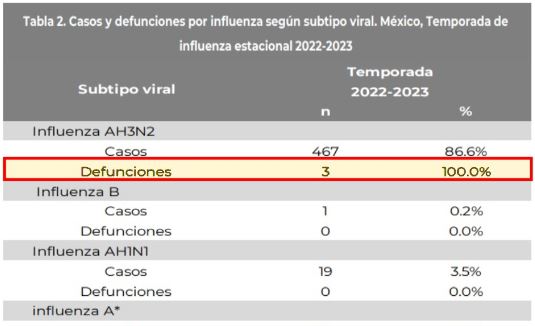 Salud reporta primeras muertes por influenza en México