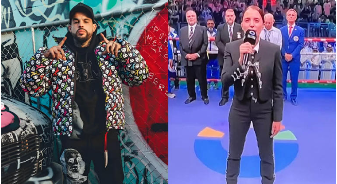 Emiliano elogia a Majo Aguilar tras interpretar el Himno Nacional en la pelea del ‘Canelo’