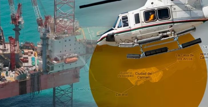 Pemex reporta trágica caída de un helicóptero cerca de la Sonda de Campeche